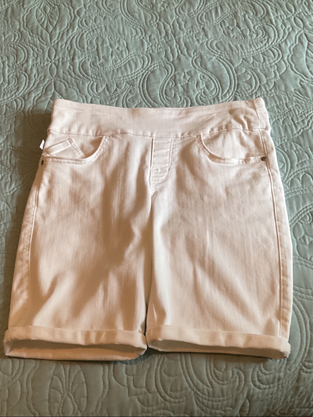 Rock & Republic White Roll-Cuff Bermuda Shorts